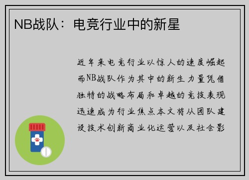 NB战队：电竞行业中的新星